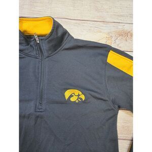 Iowa Hawkeyes Quarter Zip Gray Athletic Light Men's Large S Golf‎ Casual